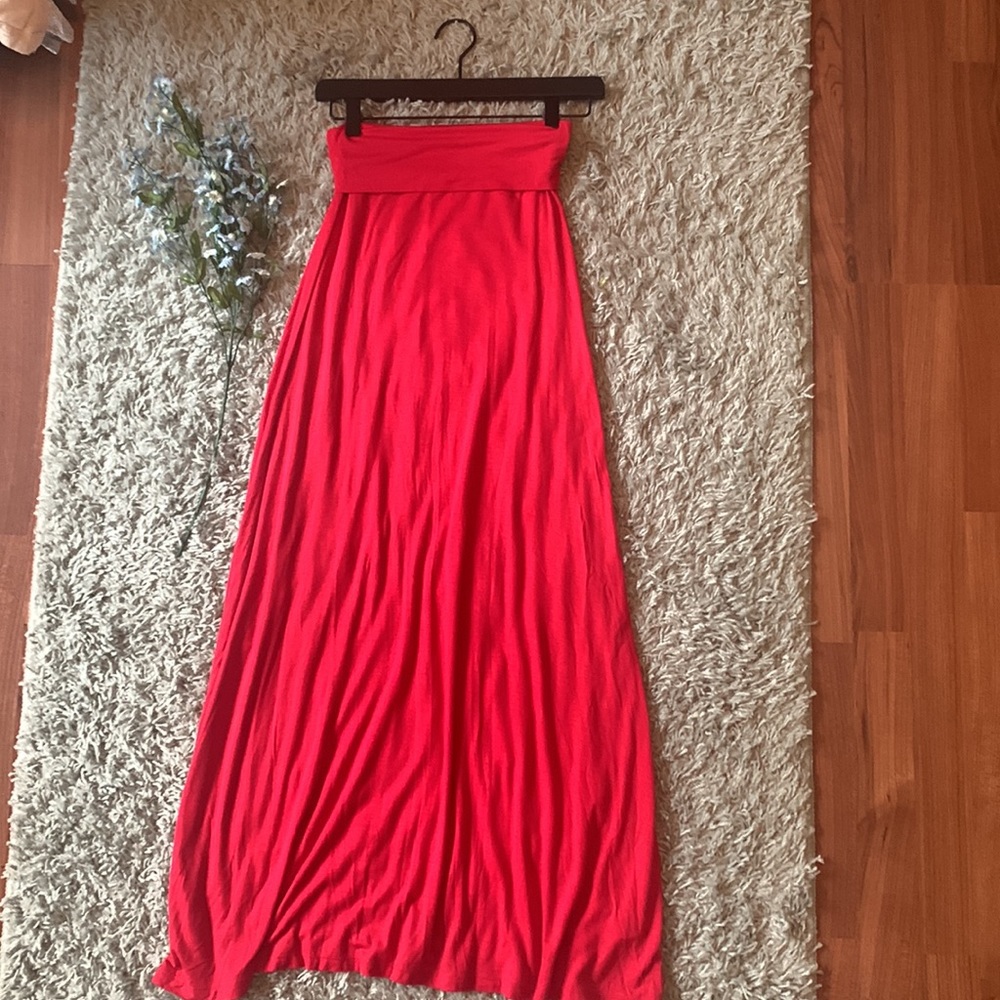 🌺 2 for $23 🌺 Red Maxi Skirt with Fold-Over Waist